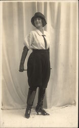 Woman in Riding Gear Postcard