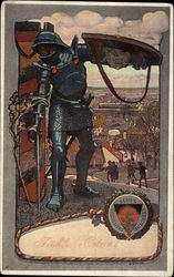 A Knight with Sword and Shield Germany Postcard Postcard