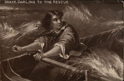 Grace Darling to the Rescue Women Postcard Postcard