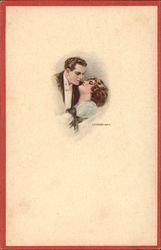 Couple in Romantic Embrace Postcard