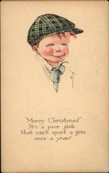 Merry Christmas! It's a Poor Gink That Can't Sport a Grin Once a Year! Boys Postcard Postcard