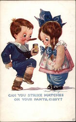 Can You Strike Matches on Your Pants, Cissy? Comic, Funny Postcard Postcard