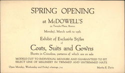 Spring Opening at McDowell's, 59 Temple Place, Boston Postcard