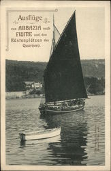 German Sailboat and Rowboat on the Water Sailboats Postcard Postcard