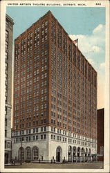 United Artists Theatre Building Detroit, MI Postcard Postcard