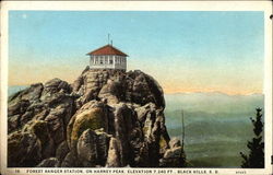 Forest Ranger Station, On Harney Peak, Elevation 7240 FT Black Hills, SD Postcard Postcard