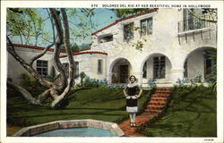 Dolores Del Rio at Her Beautiful Home Hollywood, CA Postcard Postcard