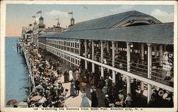 Watching the Bathers from Steel Pier Postcard