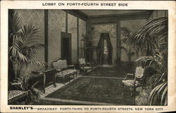 Shanley's - Lobby on 44th Street Side Postcard