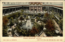 Famous Sunken Palm Garden, As Seen From the Dining Verandas, Park Avenue Hotel New York, NY Postcard Postcard