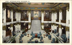 Lobby, Jefferson Hotel Postcard