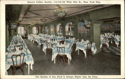 Zucca's Italian Garden - The Quality of Our Food is Always Higher than the Price New York, NY Postcard Postcard