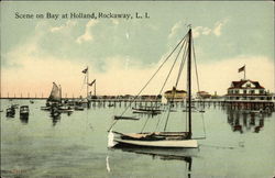 Scene on Bay at Holland, Rockaway Postcard