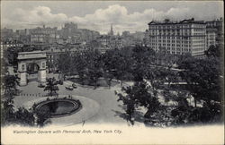 Washington Square with Memorial Arch New York, NY Postcard Postcard