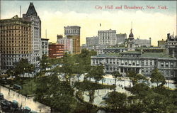 City Hall and Broadway New York, NY Postcard Postcard