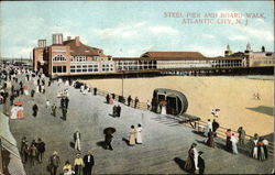 Steel Pier and Board Walk Postcard