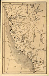 Map of the Missions of California Postcard