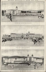 Views of 3 Buildings of the San Diego Exposition, 1915 California Postcard Postcard