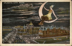 Atlantic City Moon Postcard