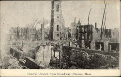 Central Church from Broadway Postcard