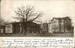 University of Minnesota - Library and Main Building Postcard