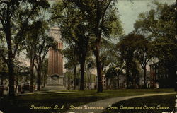 Brown University - Front Campus and Carrie Tower Postcard