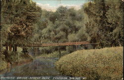 Swinging Bridge - Regent Park Excelsior Springs, MO Postcard Postcard