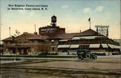 New Brighton Theatre and Casino on Boulevard Coney Island, NY Postcard Postcard