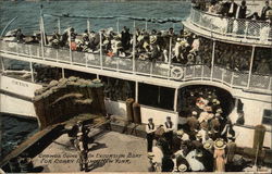 Crowds Going On Excursioin Boat for Coney Island Postcard