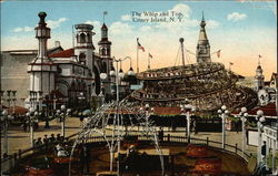 The Whip and Top, Coney Island Postcard