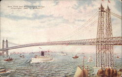 New York and Williamsburg Bridge Postcard