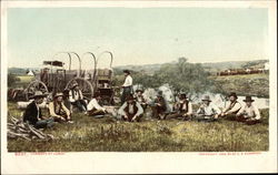 Cowboys at Lunch Postcard