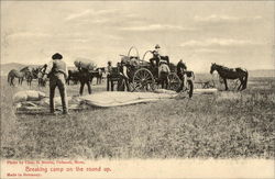 Breaking Camp on the Round Up Postcard