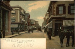 Thames Street and Newport Trust Co Postcard