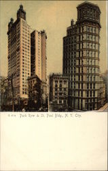 Park Row & St. Paul Building Postcard