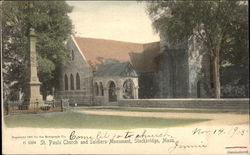 St. Paul's Church and Soldiers Monument Stockbridge, MA Postcard Postcard