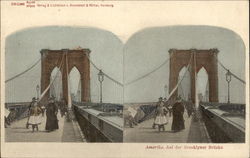 Stereoscope of Brooklyn Bridge New York City, NY Postcard Postcard