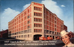 Liggett & Myers' Great Modern Cigarette Factory Richmond, VA Postcard Postcard