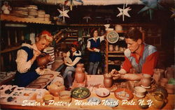 Santa's Pottery Workers Postcard