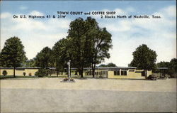 Town Court and Coffee Shop Postcard