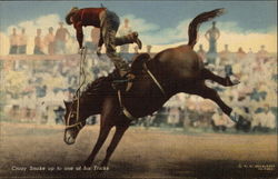 Crazy Snake up to one of His Tricks Rodeos Postcard Postcard