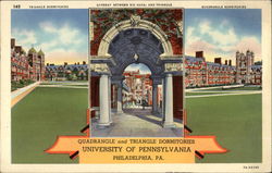 Quadrangle and Triangle Dormitories, University of Pennsylvania Postcard