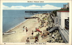 Bathing Beach, Martha's Vineyard Island Oak Bluffs, MA Postcard Postcard