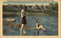 Swimming near Johnson's Ranch, Rio Grande River Big Bend National Park Postcard Postcard