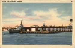 State Pier Portland, ME Postcard Postcard