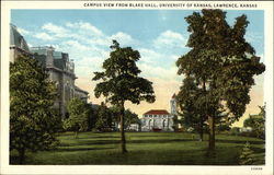 Campus View from Blake Hall, University of Kansas Lawrence, KS Postcard Postcard