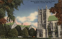 Boston College Library and Jesuit Faculty Residence Chestnut Hill, MA Postcard Postcard