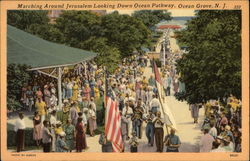 Marching Around Jerusalem Looking Down Ocean Pathway Ocean Grove, NJ Postcard Postcard