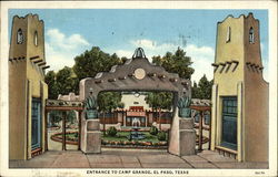 Entrance to Camp Grande El Paso, TX Postcard Postcard