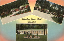 Suburban Pines Motel Manning, SC Postcard Postcard